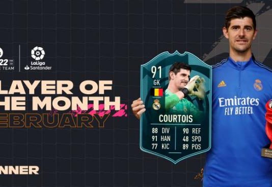 Courtois Raih Player of The Month Award Februari 2022